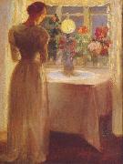 Young Girl Before a Lit Lamp, Anna Ancher